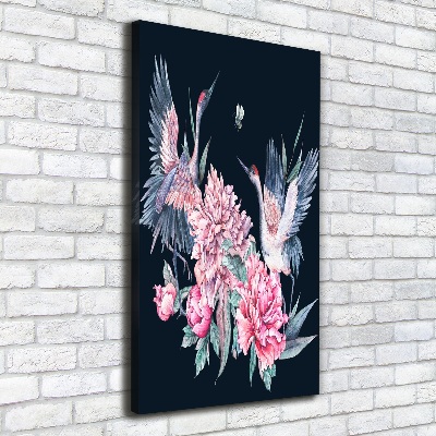 Quadro su tela canvas verticale Gru e peonie