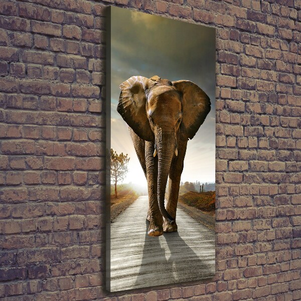 Quadro su tela canvas verticale Camminare come un elefante
