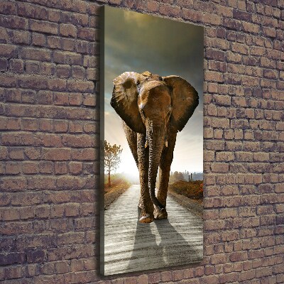 Quadro su tela canvas verticale Camminare come un elefante