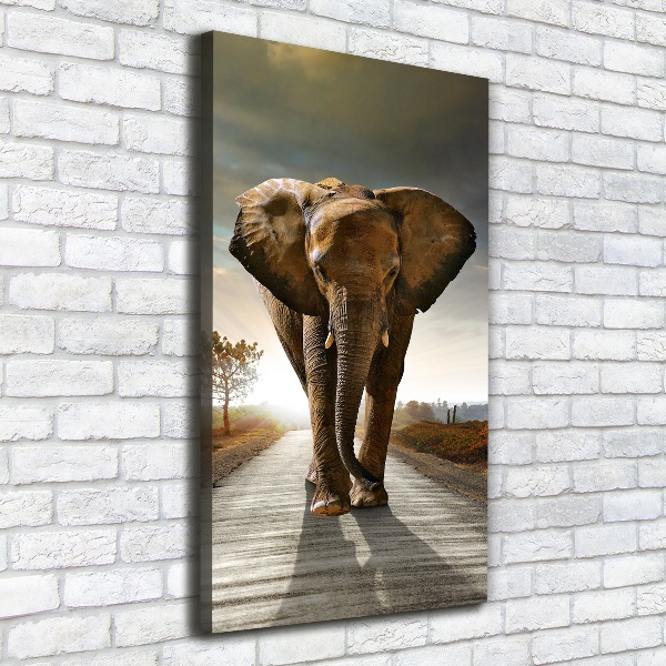 Quadro su tela canvas verticale Camminare come un elefante