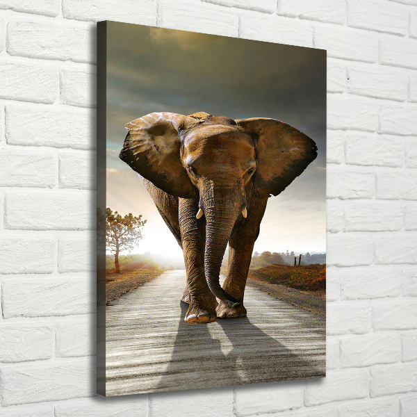 Quadro su tela canvas verticale Camminare come un elefante