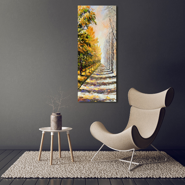 Quadro su tela canvas verticale Inverno e autunno