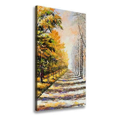 Quadro su tela canvas verticale Inverno e autunno