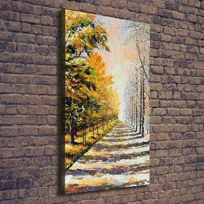 Quadro su tela canvas verticale Inverno e autunno