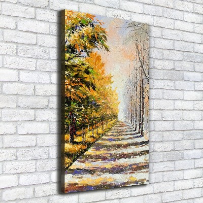 Quadro su tela canvas verticale Inverno e autunno