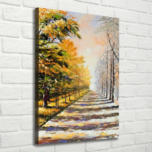 Quadro su tela canvas verticale Inverno e autunno