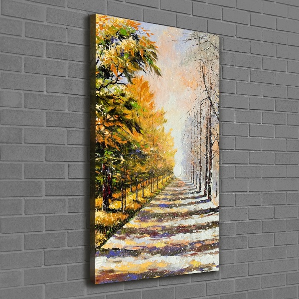 Quadro su tela canvas verticale Inverno e autunno