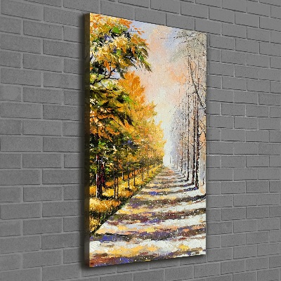 Quadro su tela canvas verticale Inverno e autunno