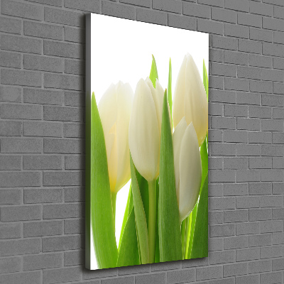 Quadro su tela canvas verticale Tulipani bianchi