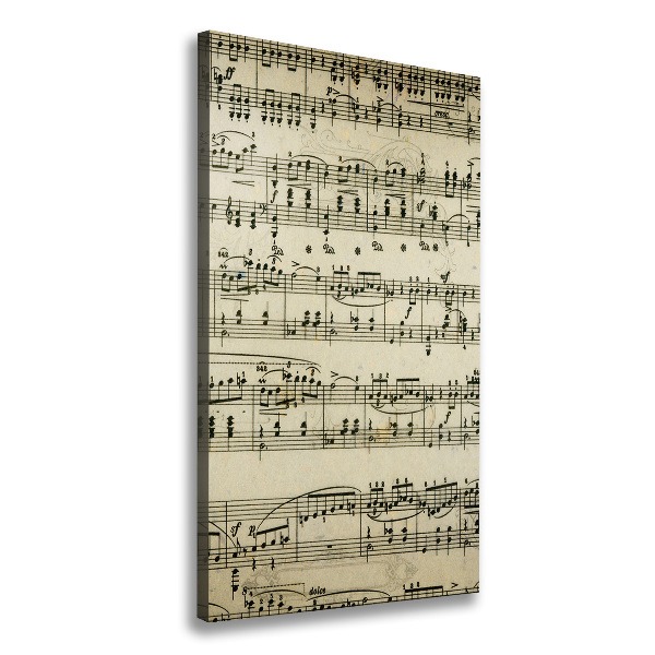 Quadro su tela canvas verticale Note sul pentagramma