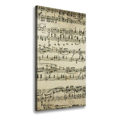 Quadro su tela canvas verticale Note sul pentagramma