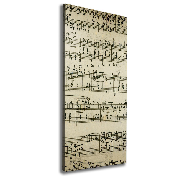 Quadro su tela canvas verticale Note sul pentagramma
