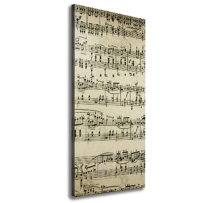 Quadro su tela canvas verticale Note sul pentagramma