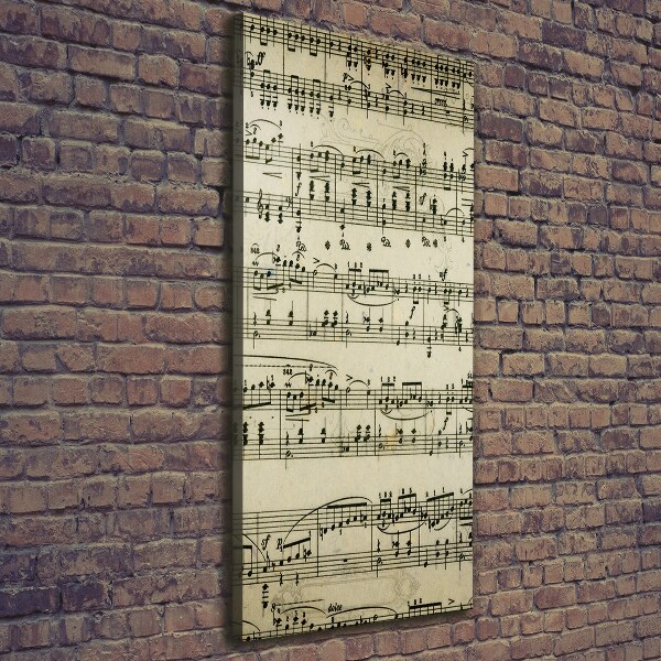 Quadro su tela canvas verticale Note sul pentagramma