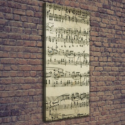 Quadro su tela canvas verticale Note sul pentagramma