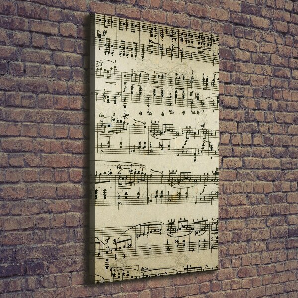 Quadro su tela canvas verticale Note sul pentagramma