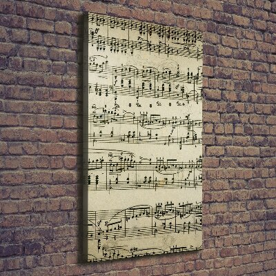 Quadro su tela canvas verticale Note sul pentagramma