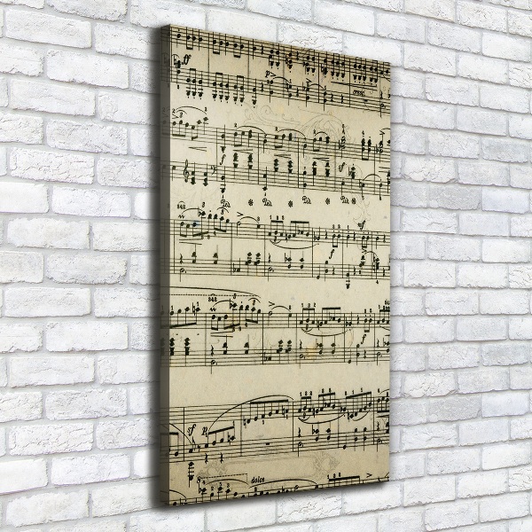 Quadro su tela canvas verticale Note sul pentagramma
