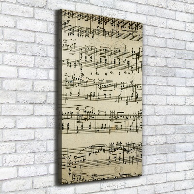 Quadro su tela canvas verticale Note sul pentagramma