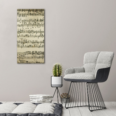 Quadro su tela canvas verticale Note sul pentagramma