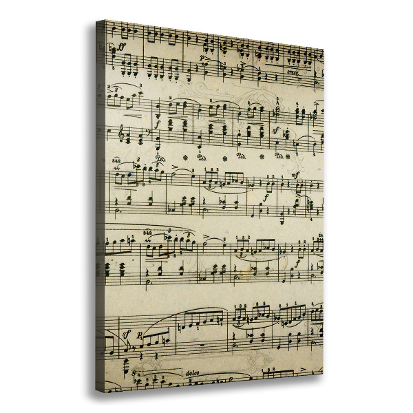 Quadro su tela canvas verticale Note sul pentagramma