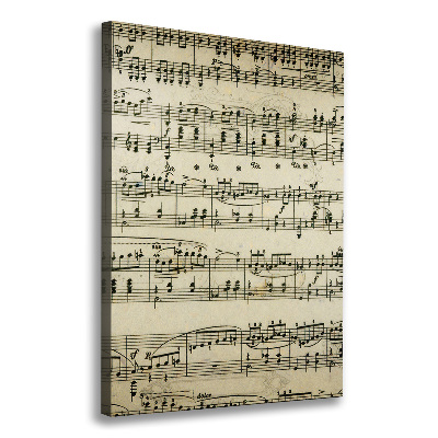 Quadro su tela canvas verticale Note sul pentagramma