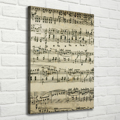 Quadro su tela canvas verticale Note sul pentagramma