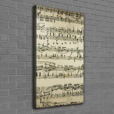 Quadro su tela canvas verticale Note sul pentagramma
