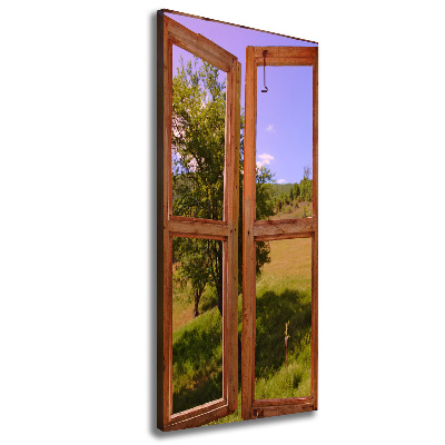 Stampa quadro su tela verticale Il paesaggio fuori dalla finestra