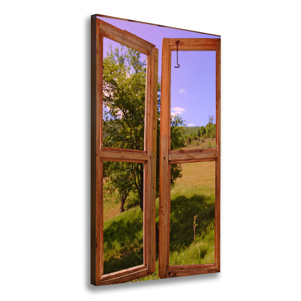 Stampa quadro su tela verticale Il paesaggio fuori dalla finestra