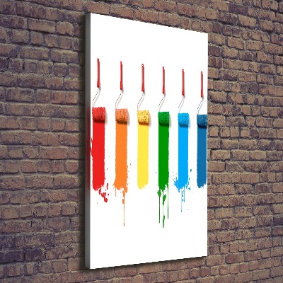 Quadro foto su tela verticale Rulli da pittura