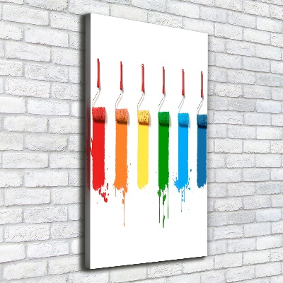 Quadro foto su tela verticale Rulli da pittura