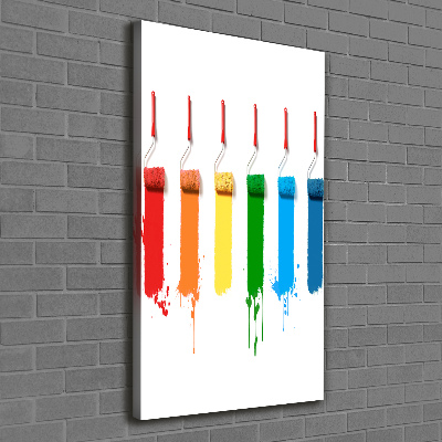 Quadro foto su tela verticale Rulli da pittura