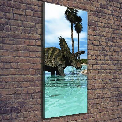 Quadro foto su tela verticale Dinosauri sulla spiaggia