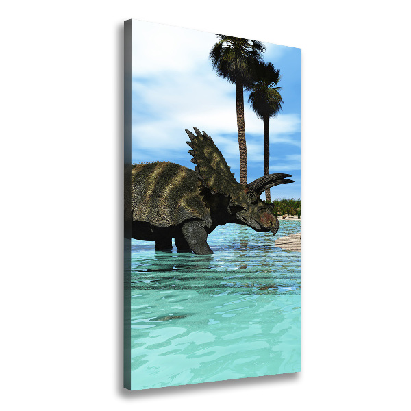 Quadro foto su tela verticale Dinosauri sulla spiaggia