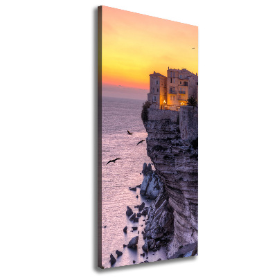 Quadro su tela canvas verticale Case sulla scogliera