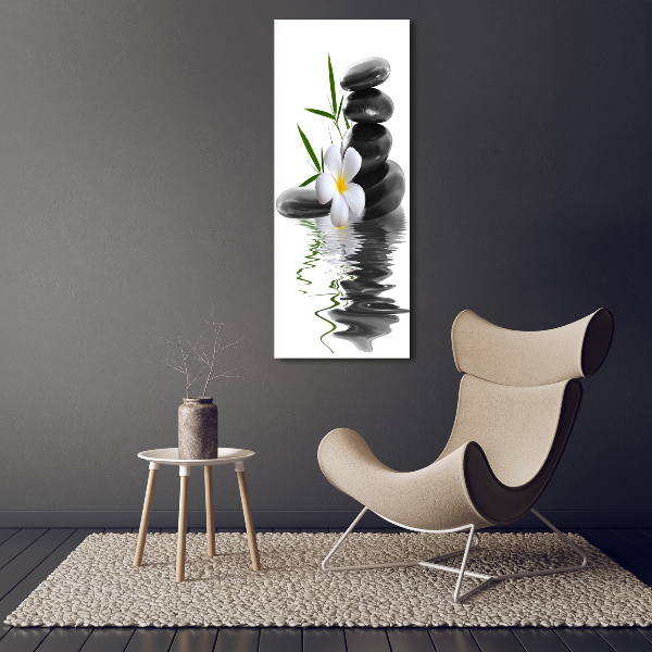 Quadro su tela canvas verticale Orchidea e pietre