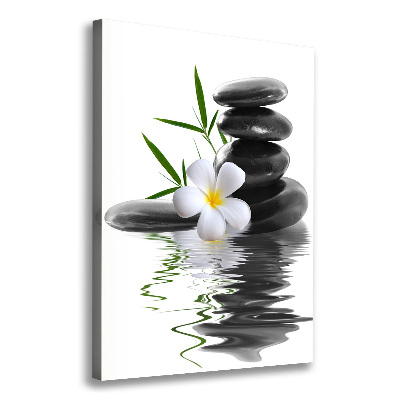 Quadro su tela canvas verticale Orchidea e pietre