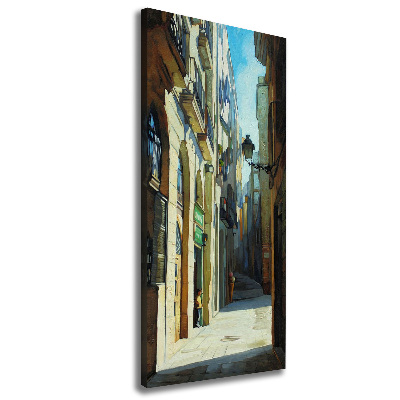 Quadro su tela canvas verticale Le strade di Barcellona