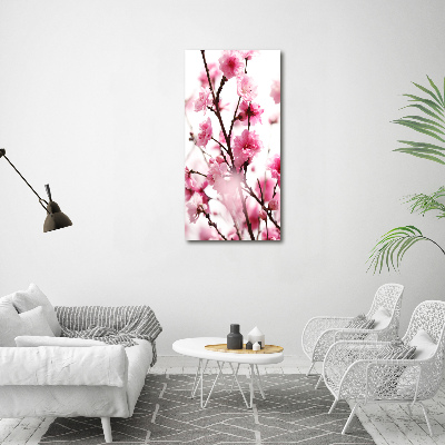 Quadro foto su tela verticale Fiori di pruno