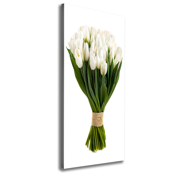 Quadro su tela canvas verticale Tulipani bianchi