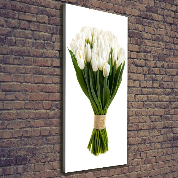 Quadro su tela canvas verticale Tulipani bianchi