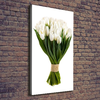 Quadro su tela canvas verticale Tulipani bianchi