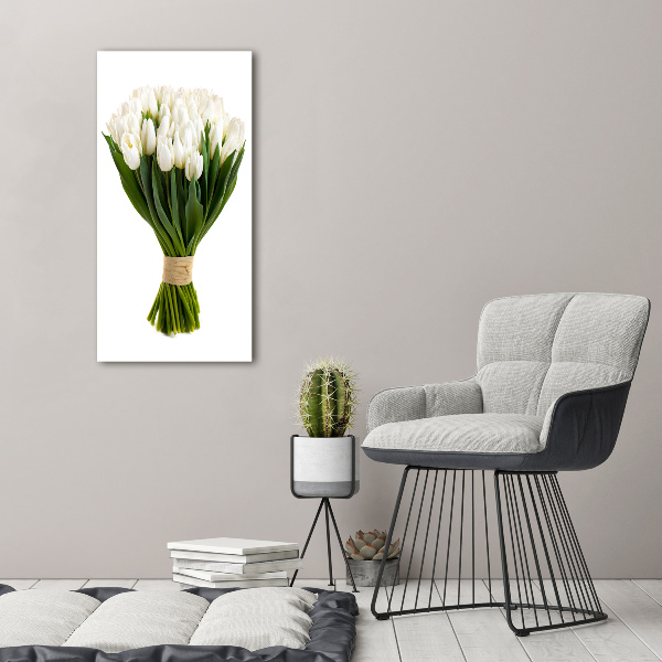 Quadro su tela canvas verticale Tulipani bianchi