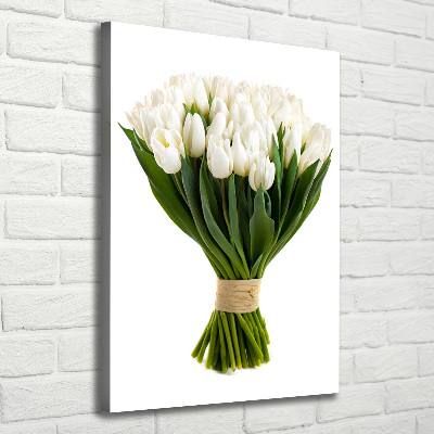 Quadro su tela canvas verticale Tulipani bianchi
