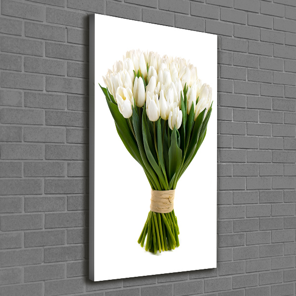 Quadro su tela canvas verticale Tulipani bianchi