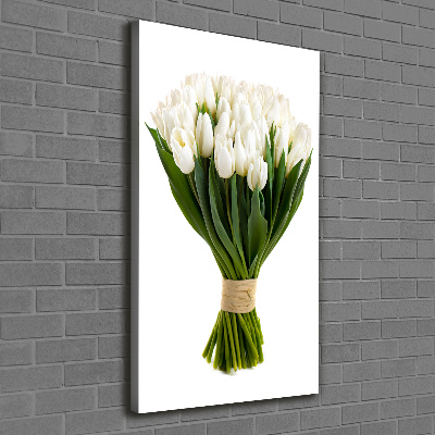 Quadro su tela canvas verticale Tulipani bianchi