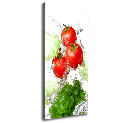 Quadro su tela canvas verticale Pomodori e lattuga