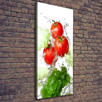 Quadro su tela canvas verticale Pomodori e lattuga