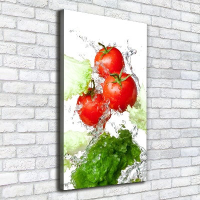 Quadro su tela canvas verticale Pomodori e lattuga